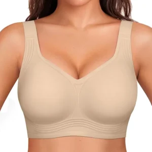 OEAK Women’s Wireless Seamless Full Coverage Bra – Supportive No Underwire T-Shirt Bra