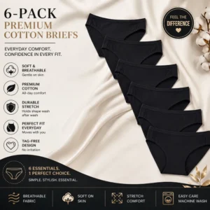 Amazon Essentials Women's Breathable Cotton Bikini Brief Underwear Multipacks – Full Coverage Comfort Fit