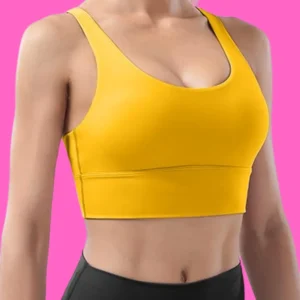 gold sports bra