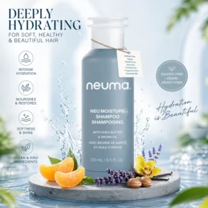 Neuma Neu Moisturizing Shampoo 8.5 FL Oz – Hydrating Vegan Formula for Dry, Frizzy & Damaged Hair